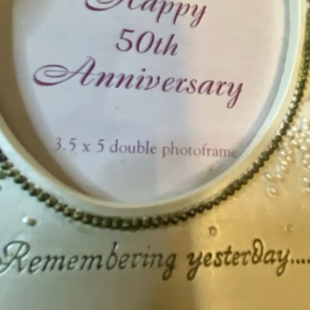 50th Anniversary Photo Frame Double Elegant Wedding Anniversary Gift Décor